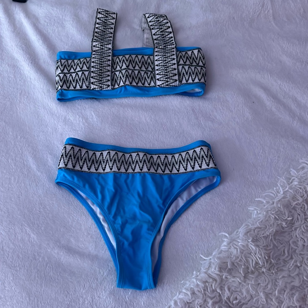 Blue and White Bikini
